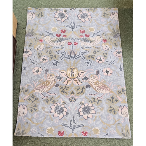 366 - William Morris & Co Strawberry Thief Slate pattern Rug 120 x 240cm Retail £735