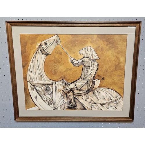 288 - Peter Nuttall (British 1943-2011);Knight on Horseback signed and dated 'Peter Nuttall 87.' Watercolo... 