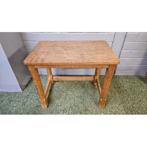 366A - Workshop of Robert Mouseman Thompson of Kilbur; An English Oak Nest of Two Tables, rectangular tops,... 