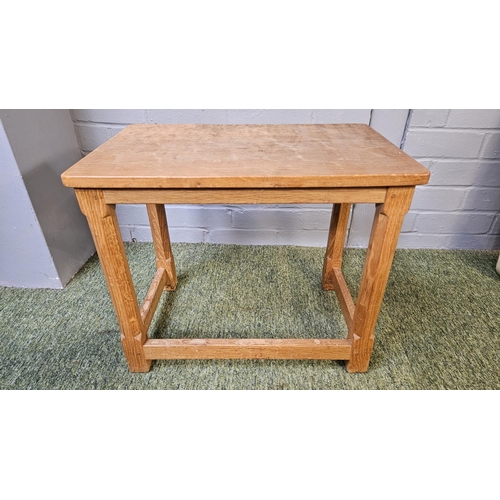 366A - Workshop of Robert Mouseman Thompson of Kilbur; An English Oak Nest of Two Tables, rectangular tops,... 