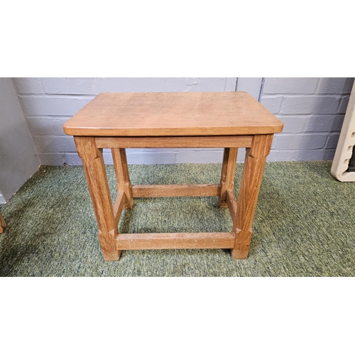 366A - Workshop of Robert Mouseman Thompson of Kilbur; An English Oak Nest of Two Tables, rectangular tops,... 