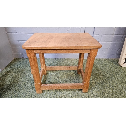 366A - Workshop of Robert Mouseman Thompson of Kilbur; An English Oak Nest of Two Tables, rectangular tops,... 