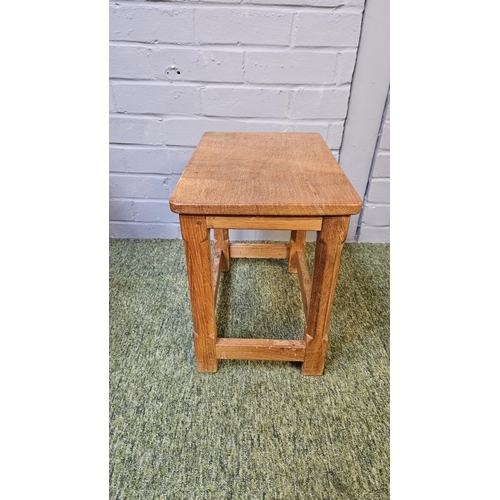 366A - Workshop of Robert Mouseman Thompson of Kilbur; An English Oak Nest of Two Tables, rectangular tops,... 