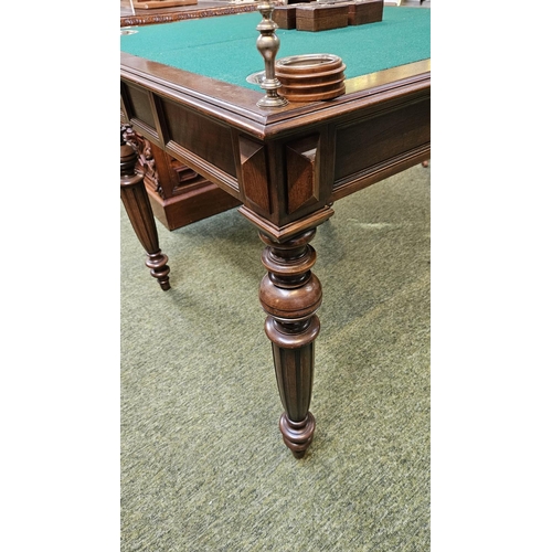 378 - Fine Edwardian Games table with cantilever base fitted interior with screw in candlesticks, money an... 