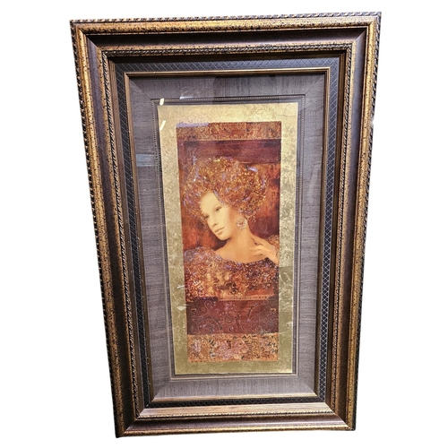 300 - Csaba Markus (b.1953); Mixed Media on paper entitled 'Veronika' Limited edition 167 of 225. 82 x 38c... 