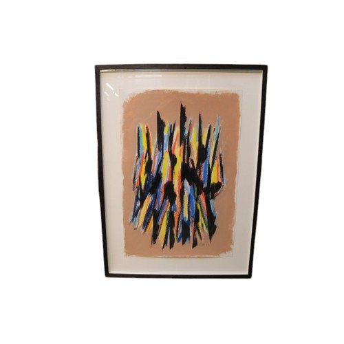 287B - William Gear RA (Scottish,1915-1997). Original mixed media on paper abstract composition. signed and... 