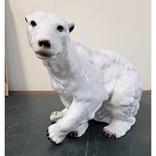 34A - Large Royal Dux Polar Bear figure marked to base and # 398/2, (height 32cm approx.).