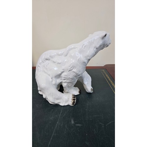 34A - Large Royal Dux Polar Bear figure marked to base and # 398/2, (height 32cm approx.).