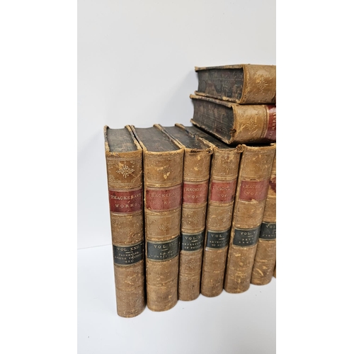 37 - The Works of William Makepeace Thackeray 21 volumes half-titles, plates and illustrations, some ligh... 