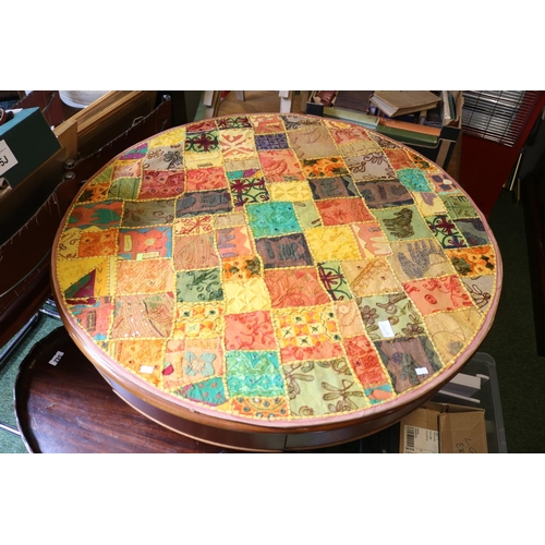 283 - Large circular Spanish Textile table cover 103cm in Diameter