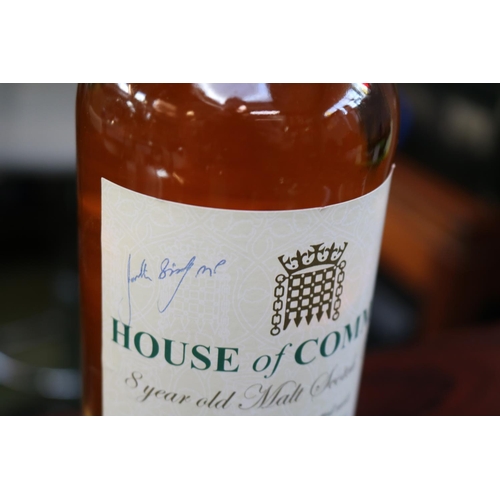 106 - Bottle of House of Commons 8 Year Old Malt Scotch Whisky signed by Johnathan Djanogly the former MP ... 