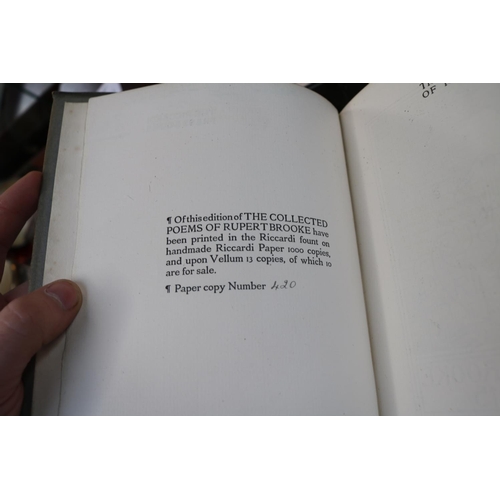 117 - The Collected Poems of Rupert Brooke Limited edition 420 of 1000 with original dust jacket. Printed ... 