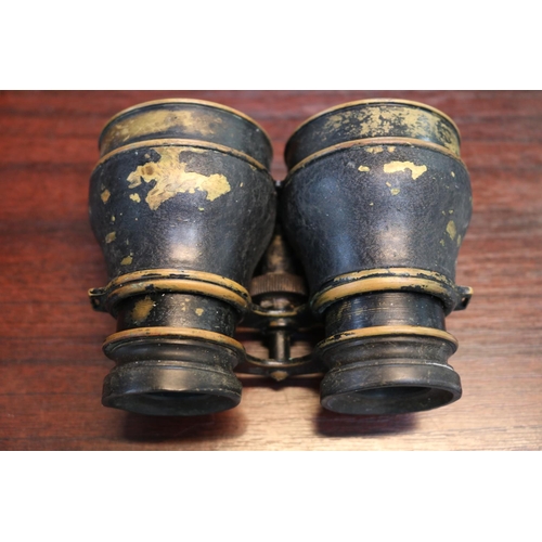 16 - Pair of Air Ministry Cased Binoculars marked 6E/338 in brown Leather carry case