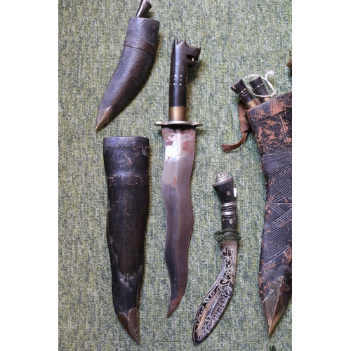 161 - Collection of assorted Kukri and other Tribal Knives