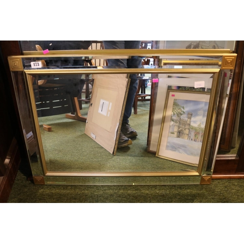 173 - 2 Modern Framed Bevel edge Mirrors