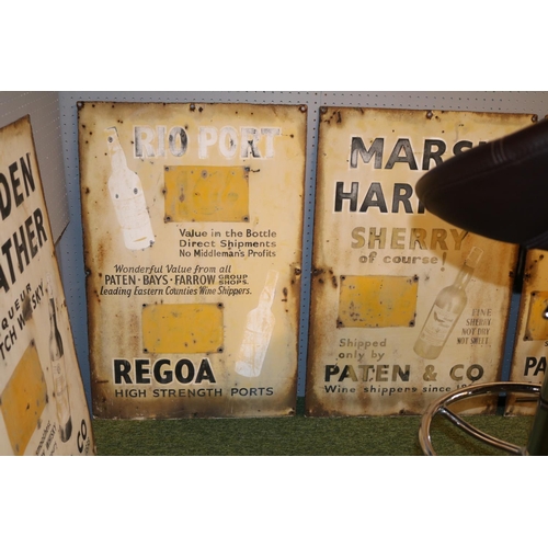 176 - Set of 5 Antique Advertising signs for Paten & Co (Peterborough) Ltd Shippers & Blenders since 1838 ... 