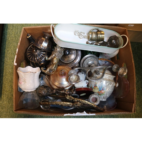 234 - Box of assorted Bygones, Glassware, ceramics etc.