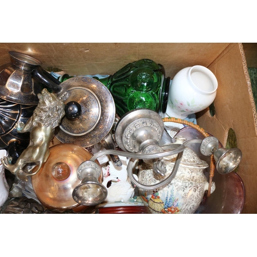 234 - Box of assorted Bygones, Glassware, ceramics etc.