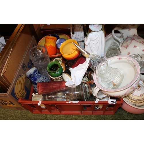 261 - Large collection of assorted Ceramics to include Ble & WHite Prunus Ginger Jar, Burmantofts Faience ... 