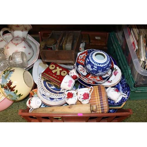 261 - Large collection of assorted Ceramics to include Ble & WHite Prunus Ginger Jar, Burmantofts Faience ... 