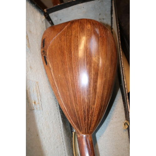 276 - Cased Antique Rosewood Veneered Mandolin