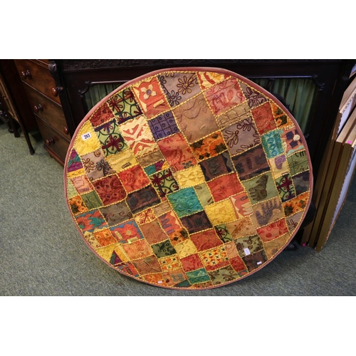 283 - Large circular Spanish Textile table cover 103cm in Diameter