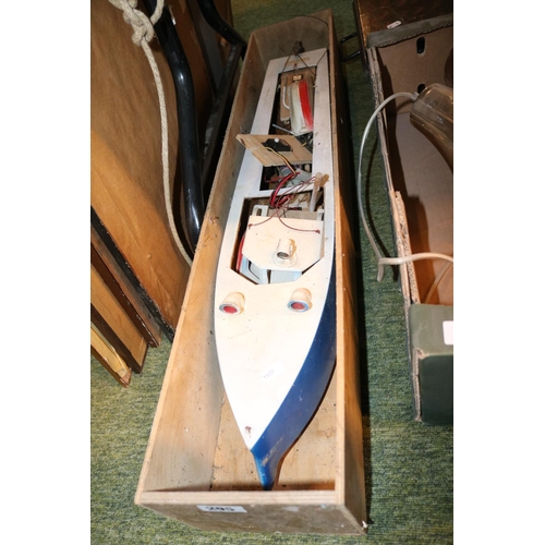 295 - Radio Controlled pond boat in ply box