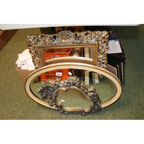 299 - Collection of assorted Gilt framed mirrors