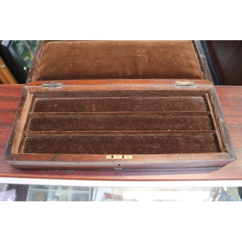 31 - 19thC Rosewood Instrument case with metal inlaid plaque W H Picton 1855. William Henry Picton was th... 