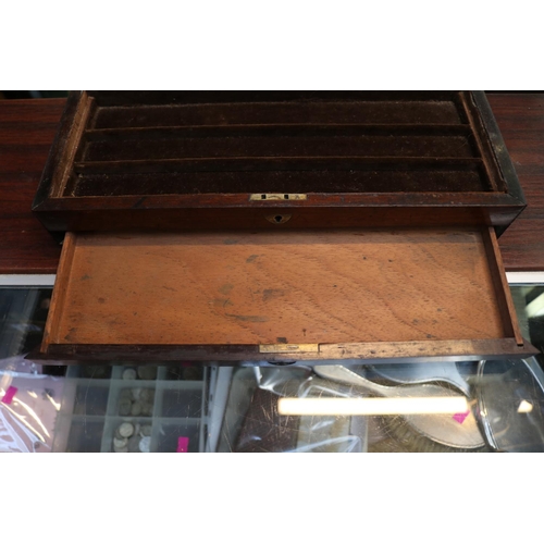 31 - 19thC Rosewood Instrument case with metal inlaid plaque W H Picton 1855. William Henry Picton was th... 