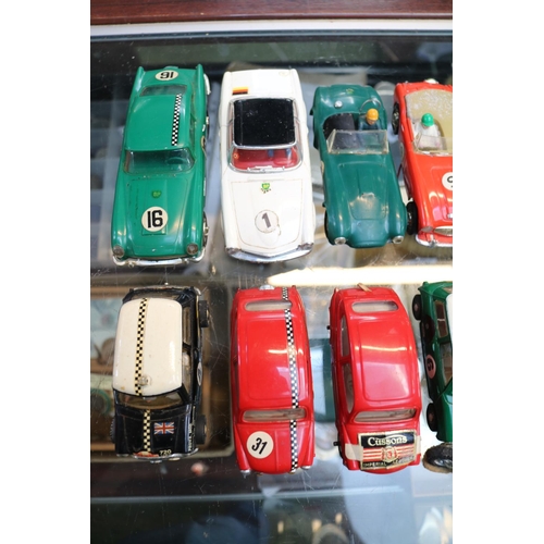 35 - Collection of Vintage Scalextric Vehicles to include Mini Cooper, Mercedes 250 SL, Porsche GT etc