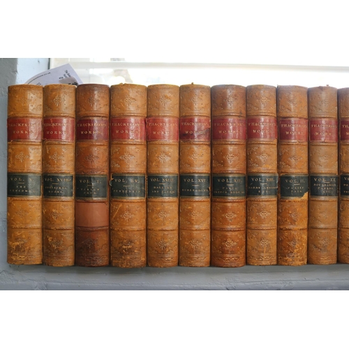 37 - The Works of William Makepeace Thackeray 21 volumes half-titles, plates and illustrations, some ligh... 