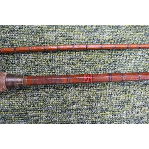 53 - Antique 2 Part Cane Fishing Rod and a 3 Part Cane fishing rod