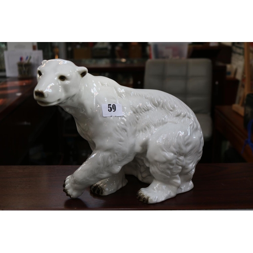 59 - Large Royal Dux Polar Bear figure marked to base and # 398/2, (height 32cm approx.).