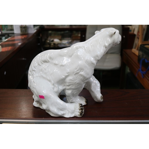 59 - Large Royal Dux Polar Bear figure marked to base and # 398/2, (height 32cm approx.).