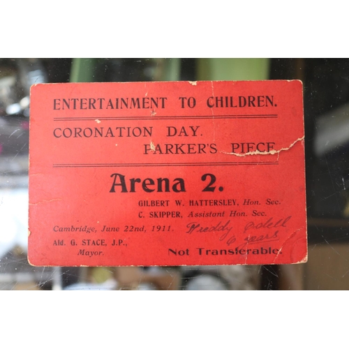 87 - Local Interest: Coronation Day Cambridge Parkers Piece Arena 2 1911 Entertainment ticket