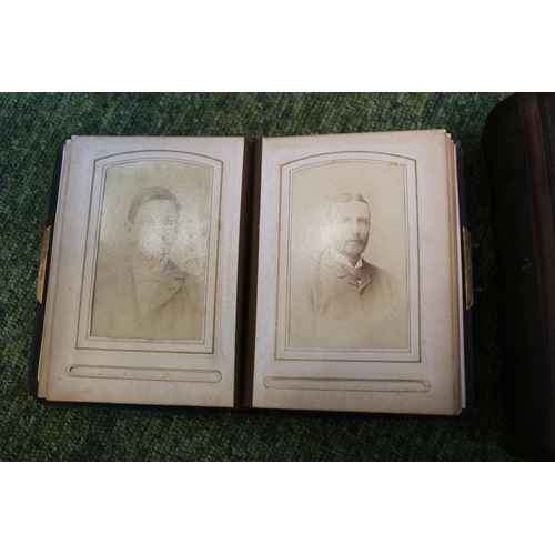 9 - 2 Victorian Leather bound photographic Albums with brass metal fittings and assorted Portrait photog... 