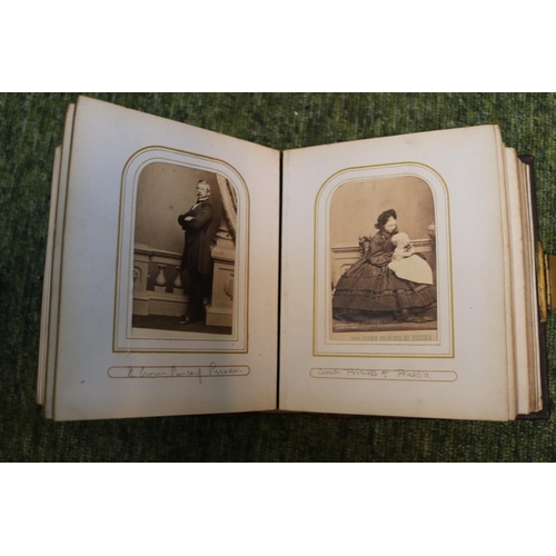 9 - 2 Victorian Leather bound photographic Albums with brass metal fittings and assorted Portrait photog... 