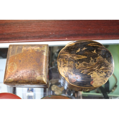 92 - Fine Japanese Gilt Lacquered lidded pot, Cloisonne bowl and assorted Asian pieces