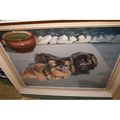 332 - Collection of assorted Pekingese paintings to include artists Ivy Holt, R H Talmadge, etc. (5)