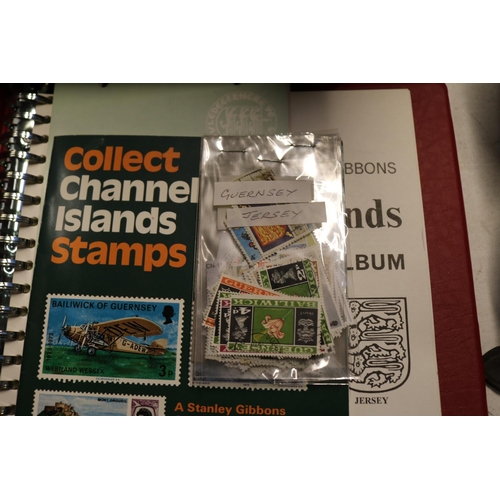 337 - Collection of assorted Loose World Stamps, Guernsey & Jersey Stamp Folder