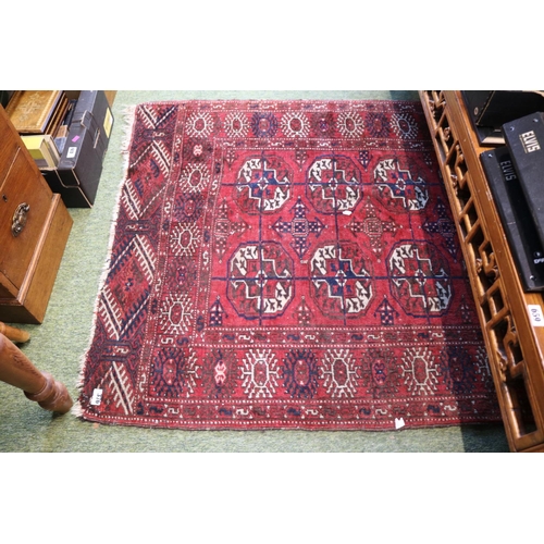 376 - Red ground Afghan Turkoman Rug 163 x 112cm