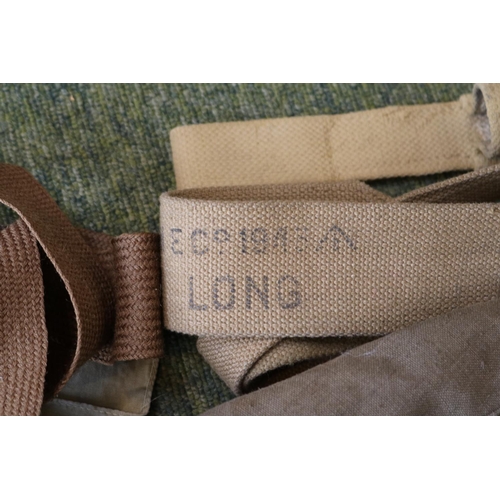 411 - WW2 Military Wellingtons and assorted Webbing