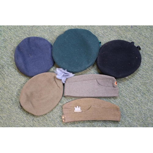 417 - Collection of Vintage Military & berets Hats WW2 Cambridgeshire regiment and later