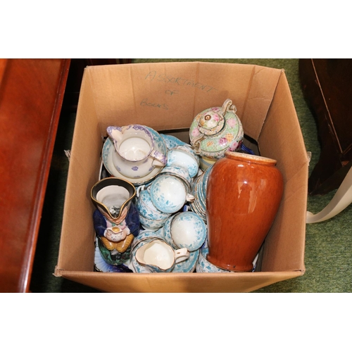 421 - Box of assorted Ceramics to include Edwardian Tea set, Toby Jug etc.