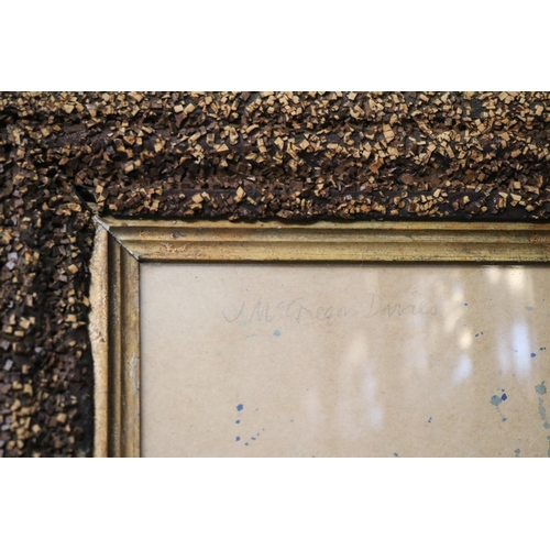 426 - J M Mc Gregor Davies painting entitled 'Desert' in textural frame