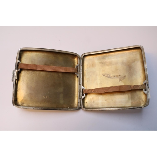 502 - Early Silver engraved Cigarette case London 1945. 105g total