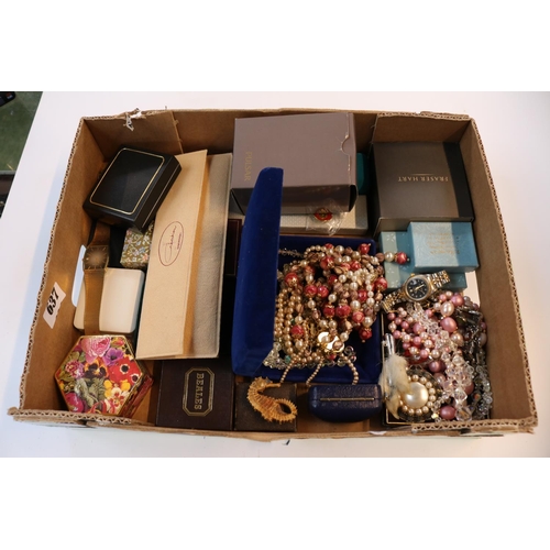 637 - Large box of assorted Costume jewellery to include Necklaces, Watches etc.