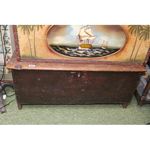 653 - 18thC Fruitwood Coffer of Simple form