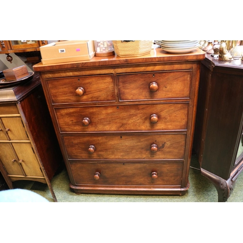 693 - Victorian Chest of 2 over 3 drawers with turned handles